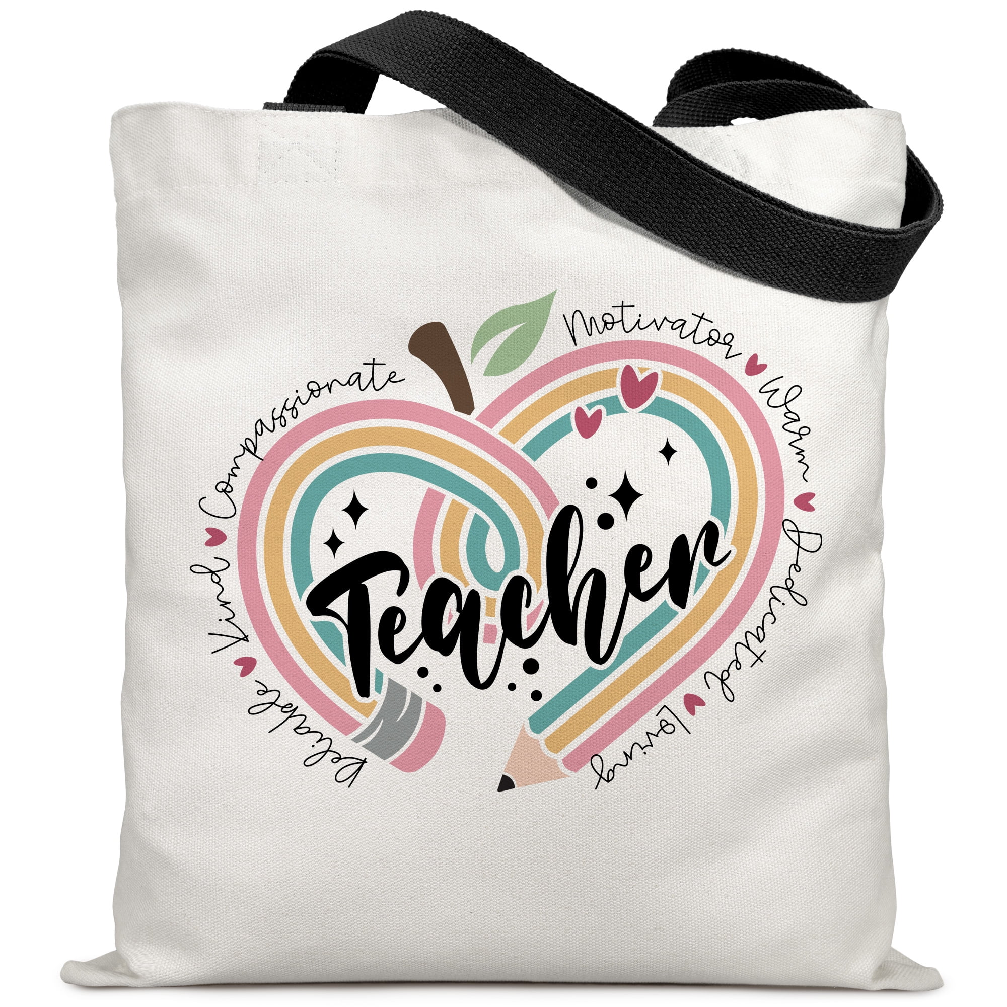 Teacher Appreciation Tote Bag – Aesthetic Reusable Grocery Bag For Women, Great Gift For Teachers & Coworkers