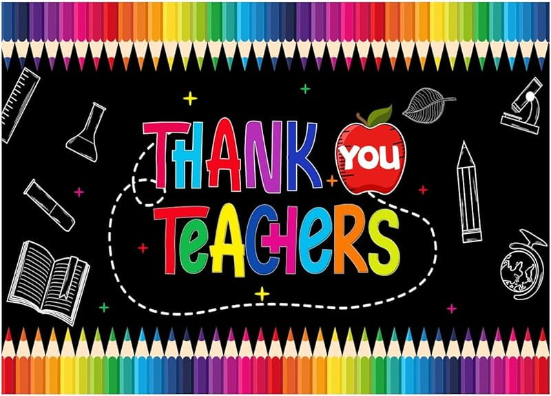 Teacher Appreciation Week Backdrop Thank You Teachers Backdrop Thank ...