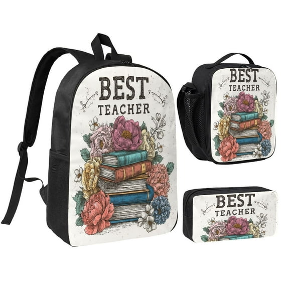Teacher Backpack 17 Inch Set with Lunch Bag and CaseDurableTravel Bag Combo for Work Commuting Daily Use