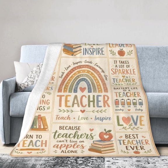 Teacher Blanket Gift Throw Blanket Cozy Soft Inspirational Teacher Appreciation Gift Classroom Decor 50x40