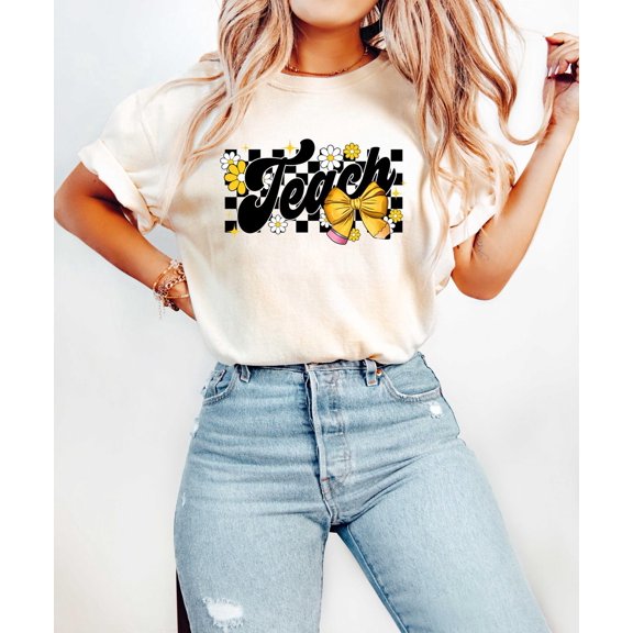 Teacher Bow Shirt, Teach Them Love Them Watch Them Grow, Preschool Teacher Gito School Shirts