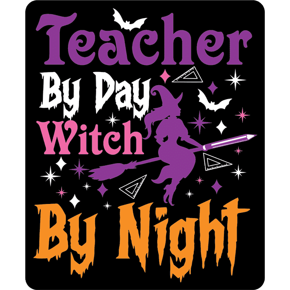 Teacher By Day Witch. Halloween  Great Gift Idea Single 5 Inch Magnet  Made in The USA  Car Auto Tool Box Refrigerator Magnet  MAG11743