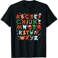 thumbnail image 1 of Teacher Christmas Alphabet Back To School Holiday Learning T-Shirt Shirts, 1 of 3
