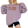 thumbnail image 1 of Teacher Christmas Sweatshirt Cute Women Holiday Xmas Tree Gifts Season Long Sleeve Graphic Shirts Pullover Tops, 1 of 4