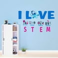 thumbnail image 1 of Teacher Classroom I Love Stem Science Technology Engineering Math Lab Study Experiments Atoms Microscope Scienctist Algebra Geometry Holiday Decorating Wall Decal Sticker - Size: 40 In X 24 In, 1 of 5