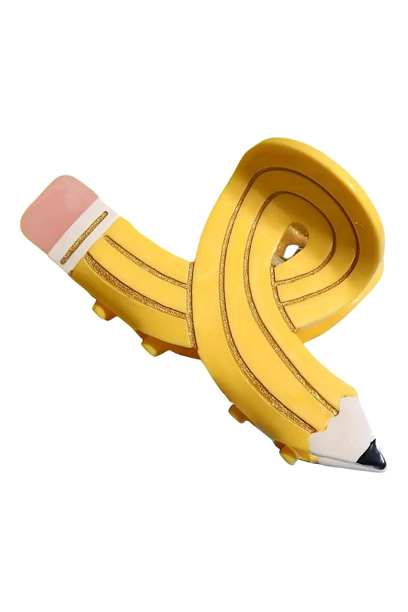 Teacher Claw Clips, Teacher Hair Clips, Teachers Accessories, Teachers Accessories for Women, Pencil Hair Clip,Cute Funny Yellow School Pencil Claw Clip, Back To School Presents