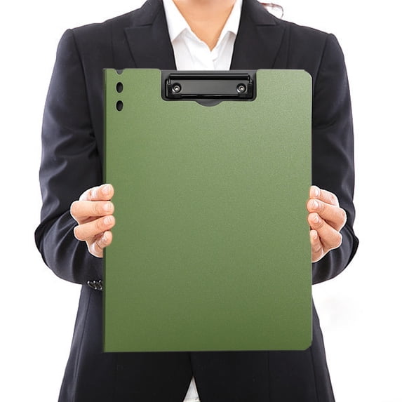 Teacher Clipboard,Clipboard Organizer,Clipboard Holder,Plastic Clipboard with Storage,Binder with Clipboard,Plastic Clipboard,Clip Board,Folder Board Thickened Writing Board(Green 12.6*9IN)