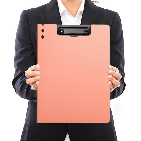 Teacher Clipboard,Clipboard Organizer,Clipboard Holder,Plastic Clipboard with Storage,Binder with Clipboard,Plastic Clipboard,Clip Board,Folder Board Thickened Writing Board(Pink 12.6*9IN)