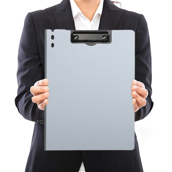 Teacher Clipboard,Clipboard Organizer,Clipboard Holder,Plastic Clipboard with Storage,Binder with Clipboard,Plastic Clipboard,Clip Board,Folder Board Thickened Writing Board(Gray 12.6*9IN)