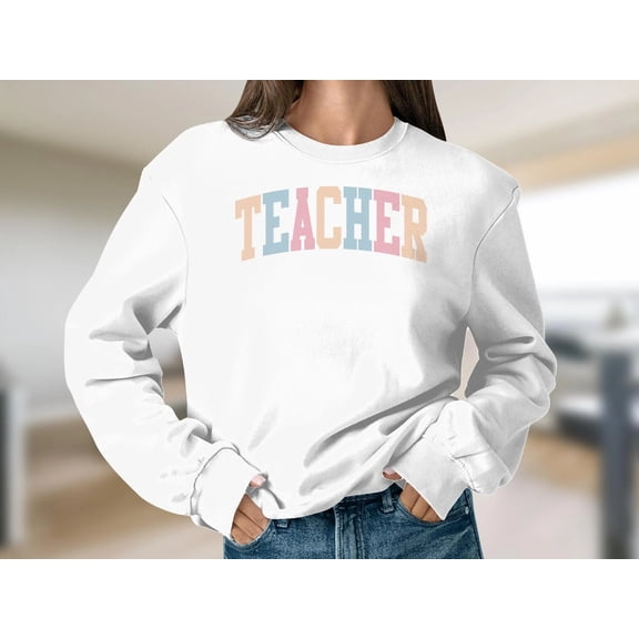 Teacher Collegiate Solid Long Sleeve Sweatshirt