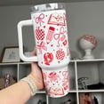 thumbnail image 1 of Teacher Coquette Tumbler, Bows, Apples, 40oz Stainless Steel Quencher, 1 of 3
