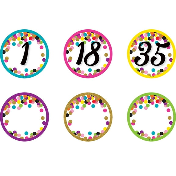 Teacher Created Resources 2.25" Magnetic Number Accents Confetti Pack of 42 (TCR77007)