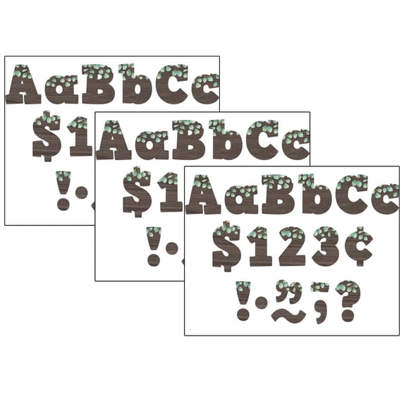 Teacher Created Resources Eucalyptus 4" Bold Block Letters Combo Pack, 230 Per Pack, 3 Packs