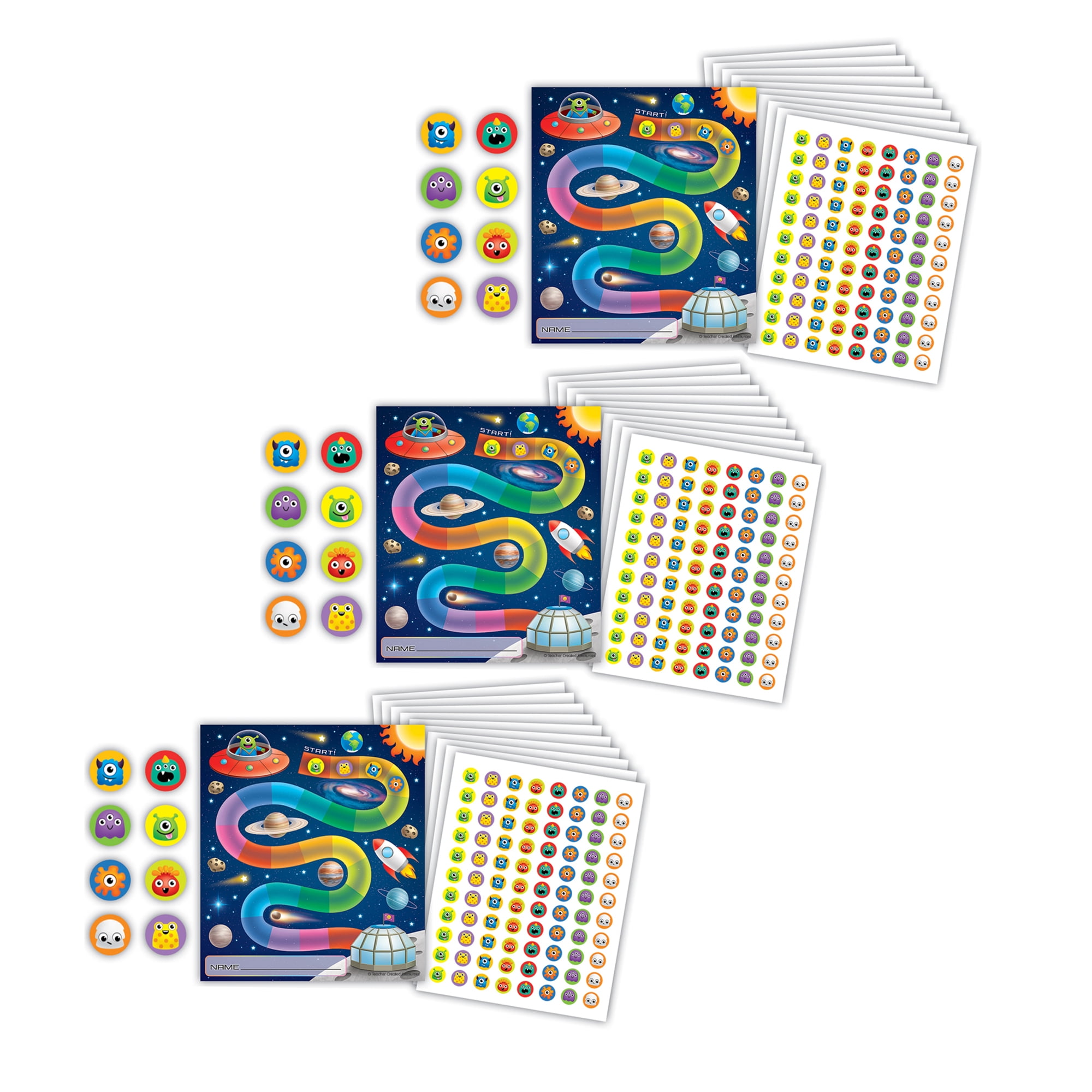 Teacher Created Resources Out of this World Reward Trackers with Stickers, 3 Packs