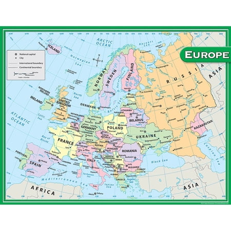 Europe Map Chart 17x22 [TCR7654]