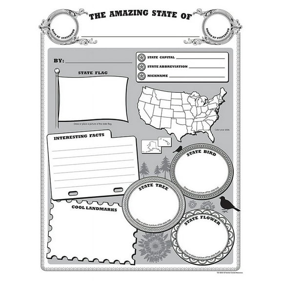 Teacher Created Resources Amazing State Poster Pack, 32 Sheets