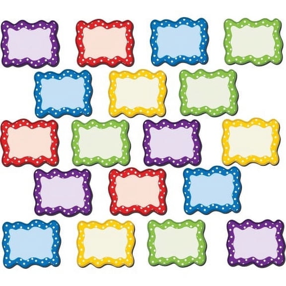 Teacher Created Resources Polka Dots Blank Magnet Cards Learning Theme/Subject - 18 (Card) Shape - Magnetic - Polka Dot - Durable, Damage Resistant - 0.10" Height x 2.50" Width x 3" Depth - Multicolor