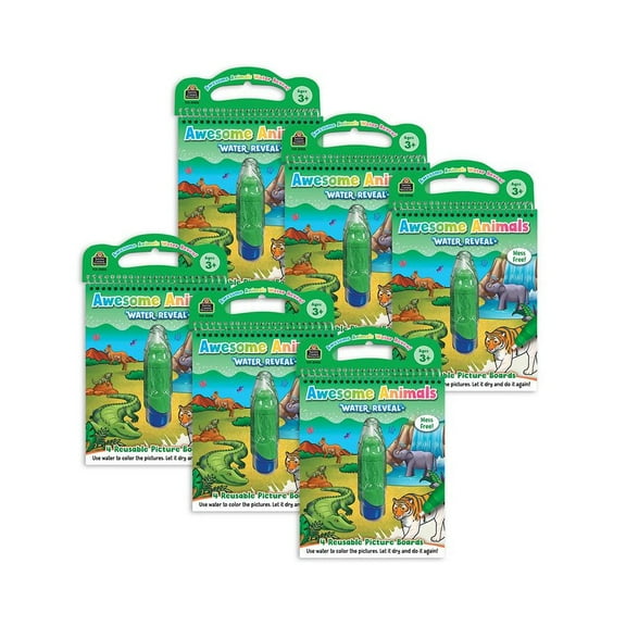 Teacher Created Resources Awesome Animals Water Reveal Book, 6 Sets