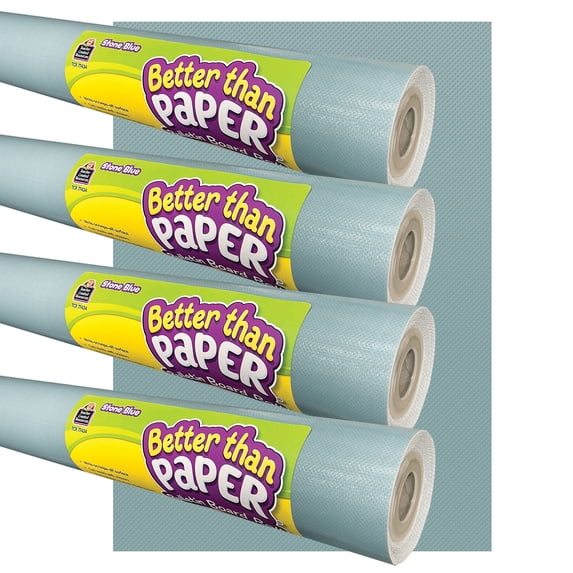 Teacher Created Resources Better Than Paper Bulletin Board Roll, 4' x 12', Stone Blue, 4 Rolls