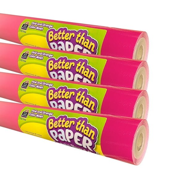 Teacher Created Resources Better Than Paper Bulletin Board Roll, Pink and Orange Color Wash, 4-Pack