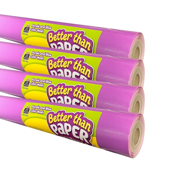 Teacher Created Resources Better Than Paper Bulletin Board Roll, Purple and Blue Color Wash, 4-Pack