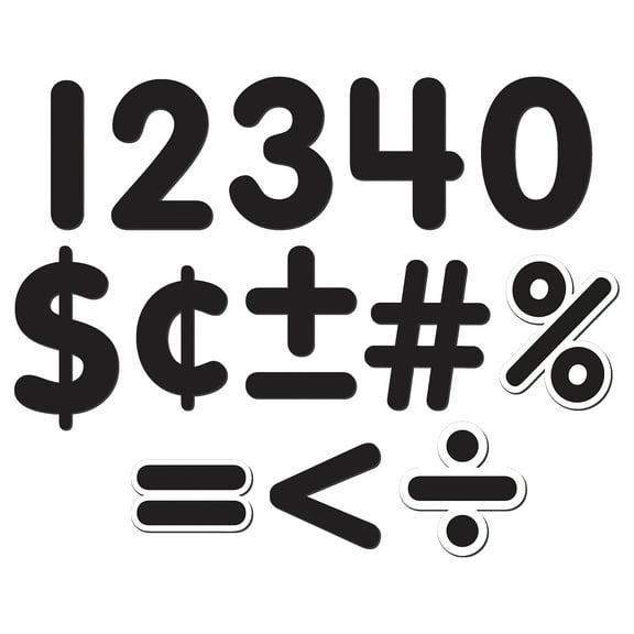 Teacher Created Resources Black Classic 2-1/2" Magnetic Numbers, 65 Pieces