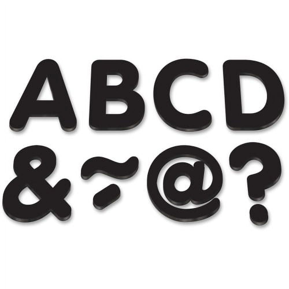Black Durable Magnetic Letters Set, 2" Size, 87 Pieces