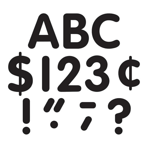 Teacher Created Resources Black Classic Font 4" Letters Uppercase Pack, 81 Pieces