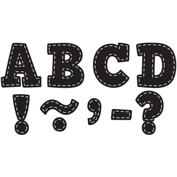 Teacher Created Resources Black Stitch Bold Block 3" Magnetic Letters