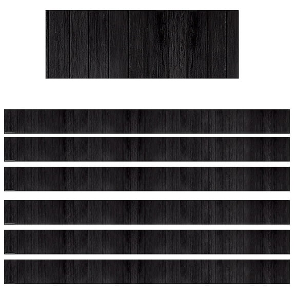 Teacher Created Resources Black Wood Straight Border Trim, 35 Feet, 6 Packs