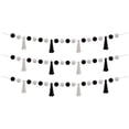 thumbnail image 1 of Teacher Created Resources Black and White Pom-Poms and Tassels Garland, Pack of 3, 1 of 1