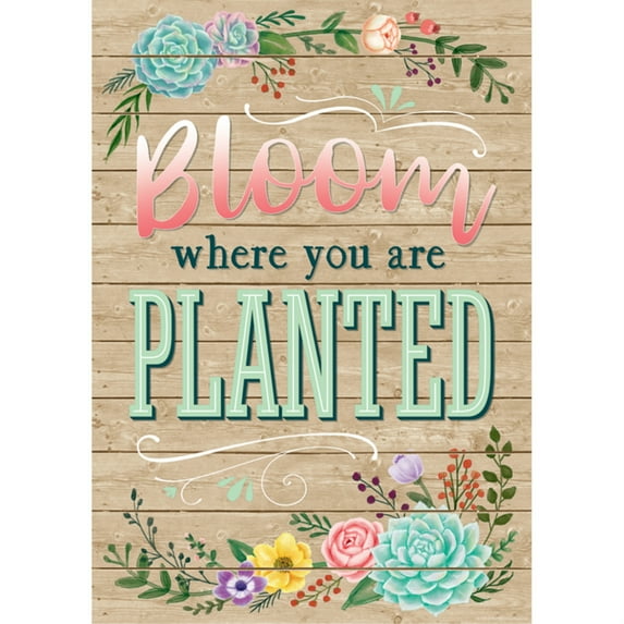 Bloom Where You Are Planted Positive Poster - Deco: Charts, Posters
