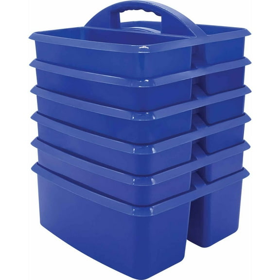 Teacher Created Resources Blue Plastic Storage Caddy, Pack of 6