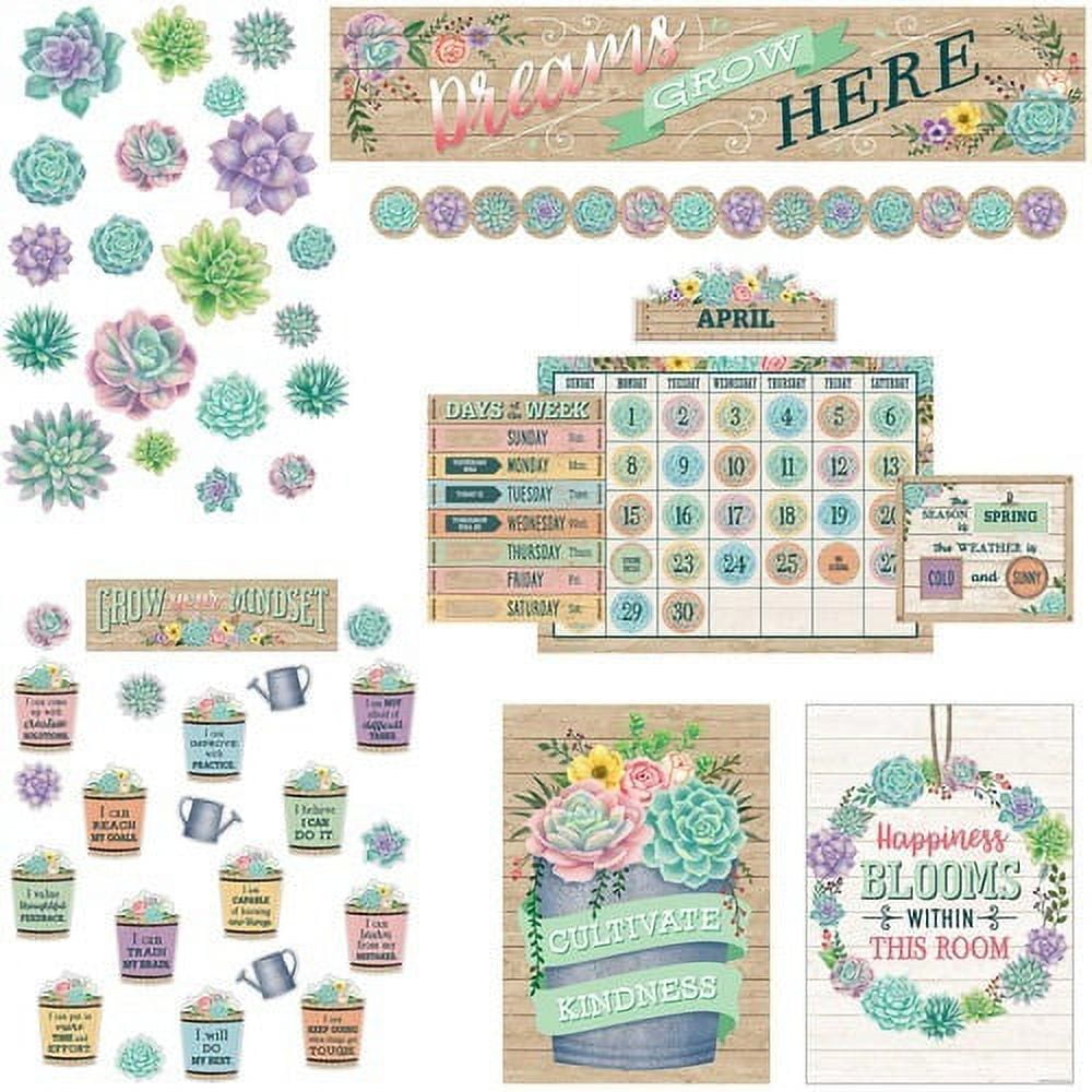 Teacher Created Resources Board Decorative Set, Rustic Bloom Sturdy ...