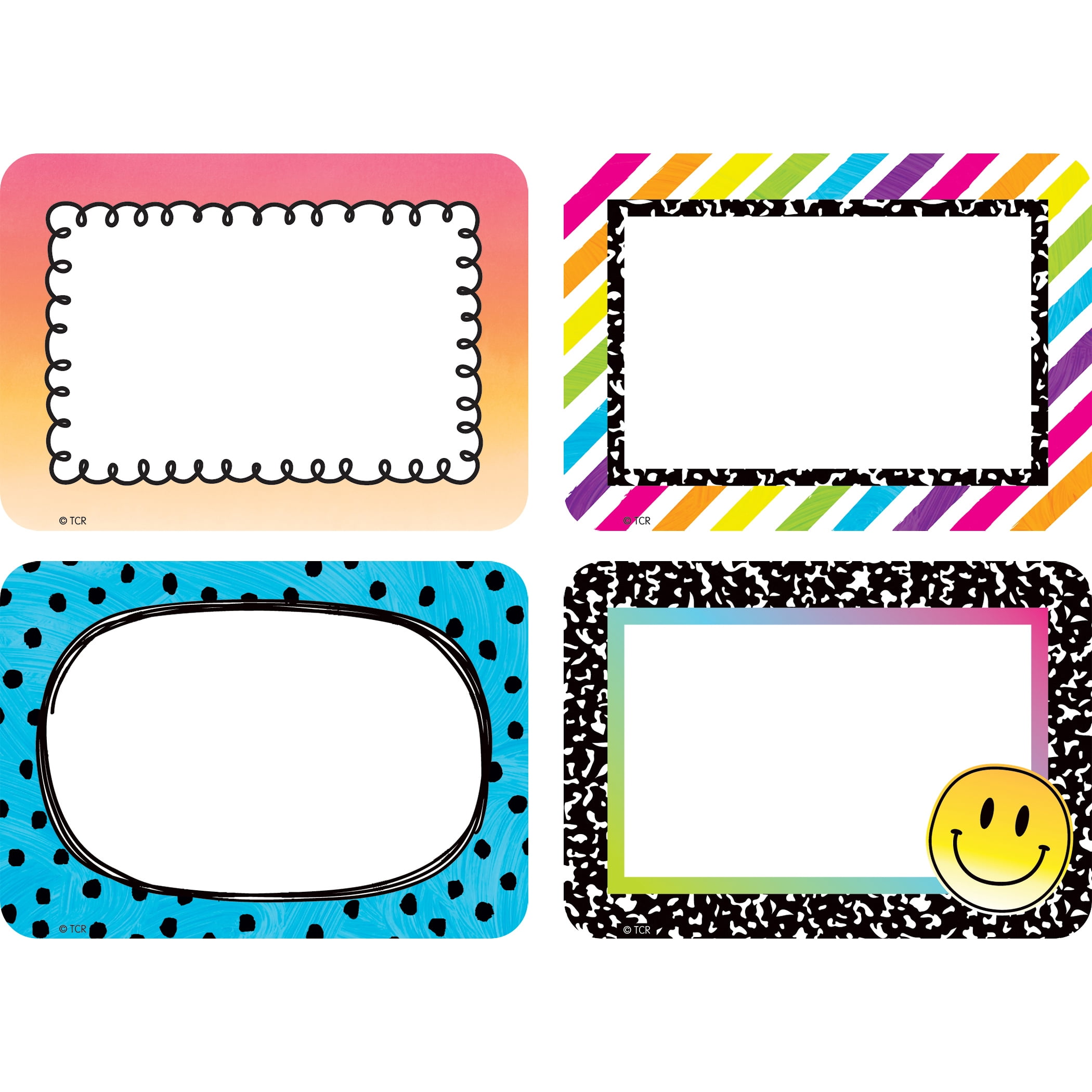 Teacher Created Resources Brights 4Ever Name Tags / Labels - Multi-Pack, 36 Per Pack, 6 Packs