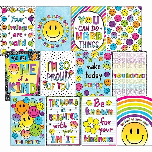 Teacher Created Resources Brights 4Ever Positive Sayings Small Poster Pack, Pack of 12