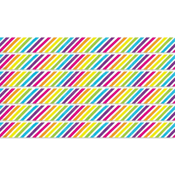 Teacher Created Resources Brights 4Ever Stripes Straight Border Trim, 35 Feet Per Pack, 6 Packs
