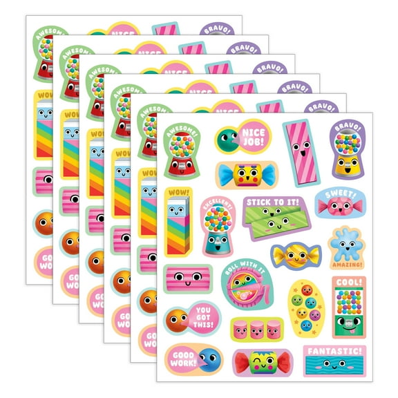 Teacher Created Resources Bubble Gum Smelly Stickers, 120 Per Pack, 6 Packs