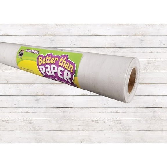 Teacher Created Resources Bulletin Board Roll - Bulletin Board, Poster, Student - 12 ftHeight x 48"Width - 1 Roll - White Shiplap - Fabric | Bundle of 2 Rolls