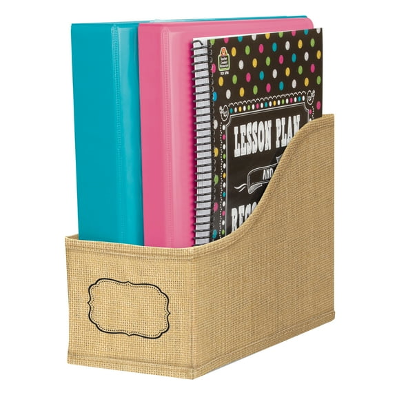 Teacher Created Resources Burlap Design Book Bin