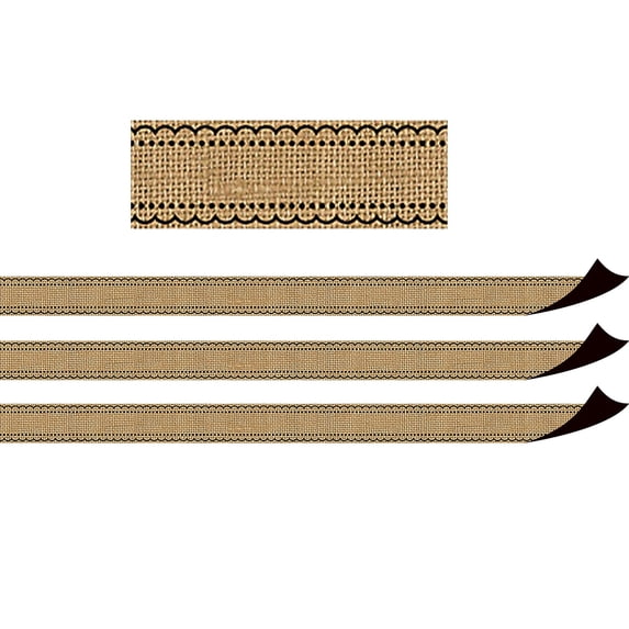 Teacher Created Resources Burlap Magnetic Border, 24 Feet Per Pack, 3 Packs