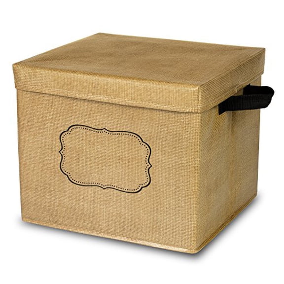 Teacher Created Resources Burlap Storage Box Lift-off Closure - Brown - For Toy, Classroom Supplies, Book, Notepad - 1 Each