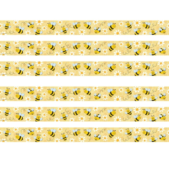 Teacher Created Resources Buzzing Bees Straight Border Trim, 35 Feet Per Pack, 6 Packs