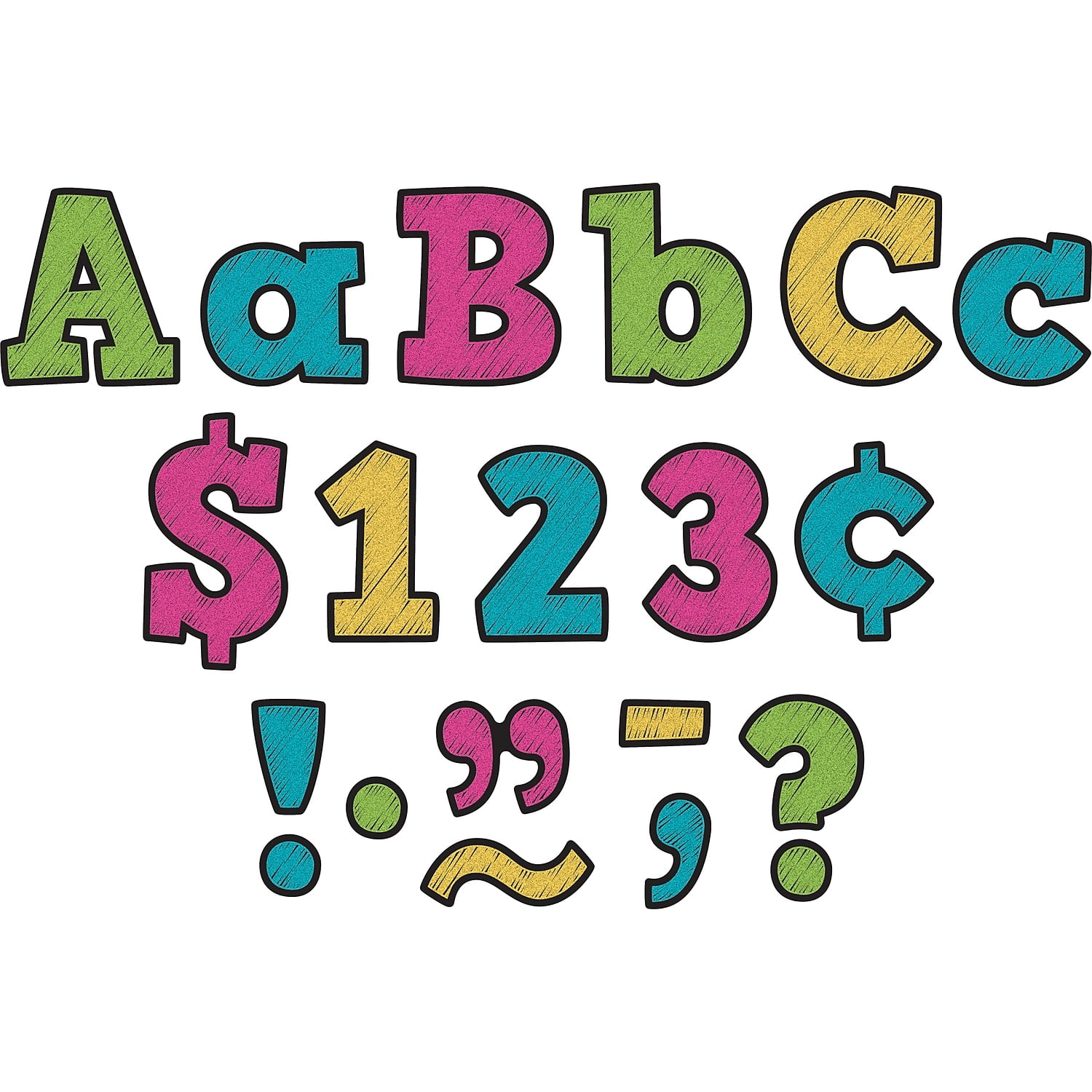 Teacher Created Resources Chalkboard Brights Bold Block 3-Inch Letters, 1329 Pieces