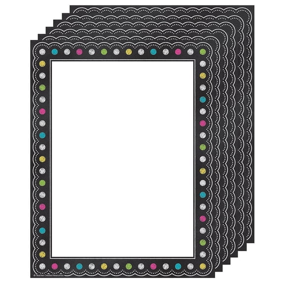 Teacher Created Resources Chalkboard Brights Computer Paper 50 Per Pack 6 Packs (TCR5837-6)