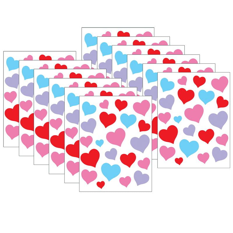 Teacher Created Resources Charming Hearts Stickers, 120 Per Pack, 12 Packs