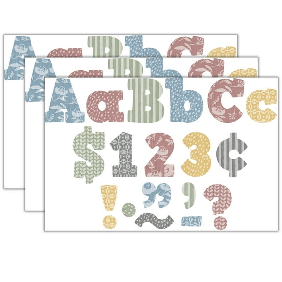 Teacher Created Resources Classroom Cottage 4" Bold Block Letters Combo Pack, 230 Pieces Per Pack, 3 Packs