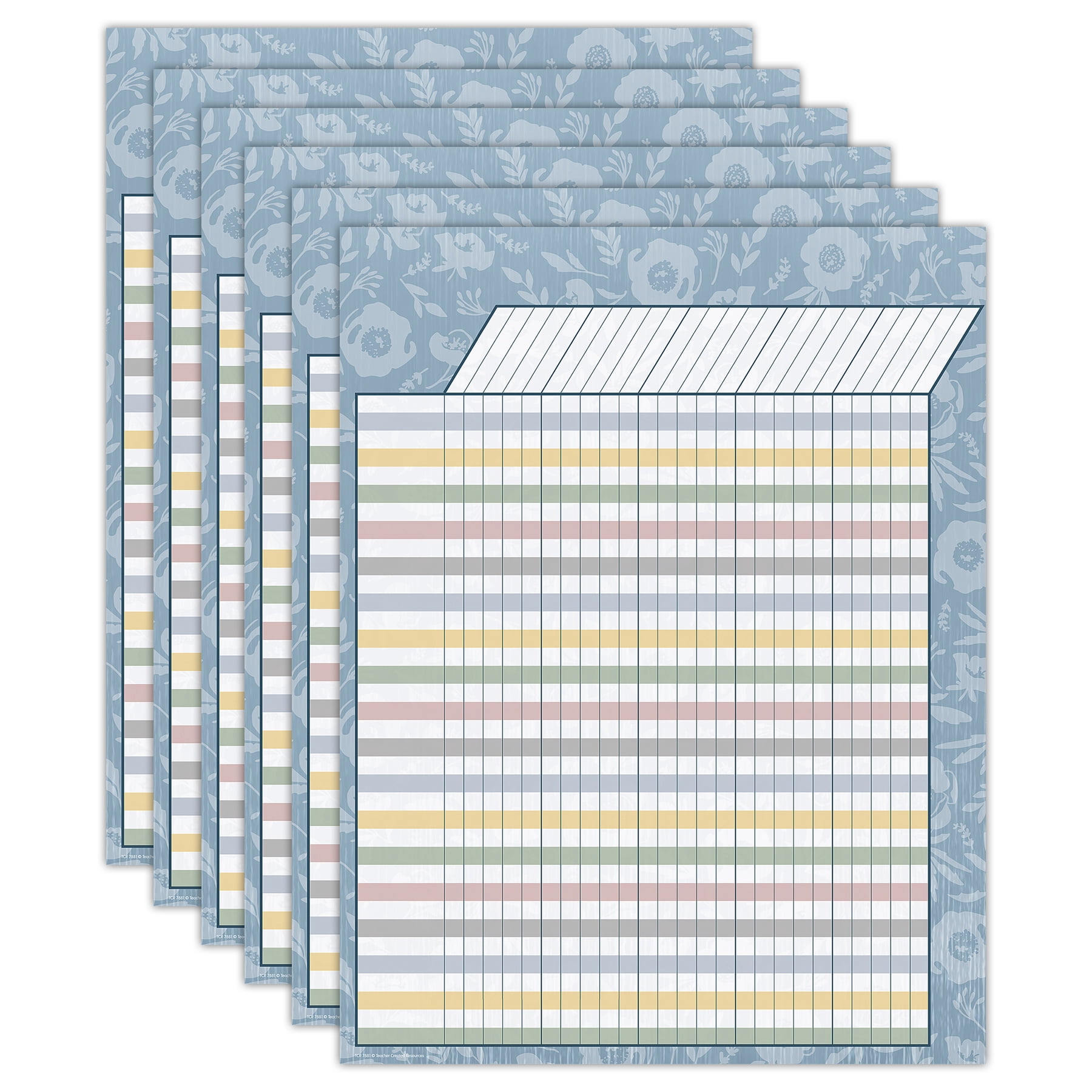 Teacher Created Resources Classroom Cottage Incentive Chart, 17" x 22", Pack of 6