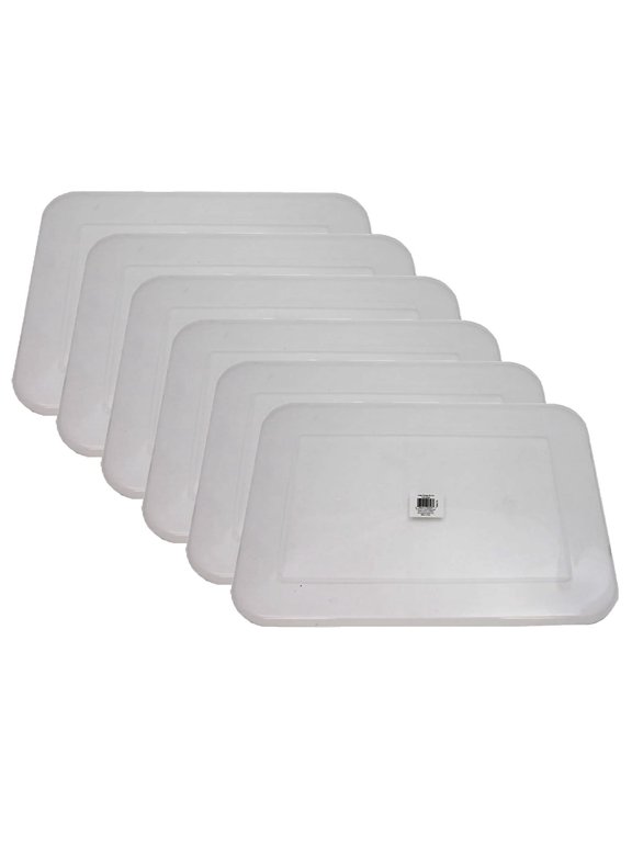 Clear Plastic Storage Bin Lid - Large, Pack of 6