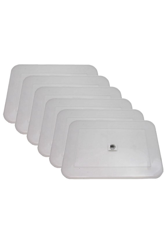 Clear Plastic Storage Bin Lid - Large, Pack of 6